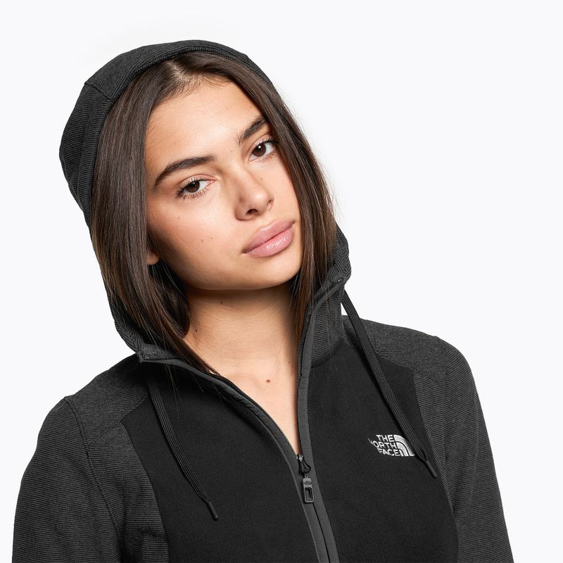 Hanorac cu glugă The North Face Homesafe Full Zip Fleece Hoodie pentru femei, negru/asfalt gri cu dungi/negru 4