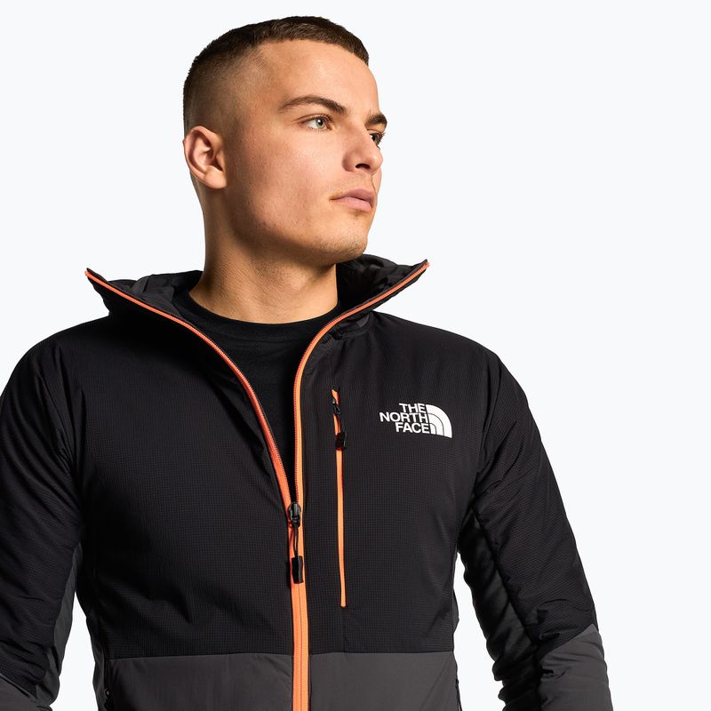 Jachetă de schi pentru bărbați The North Face Dawn Turn Hybrid Ventrix Hoodie asfalt gri/negru/portocaliu șocant 3