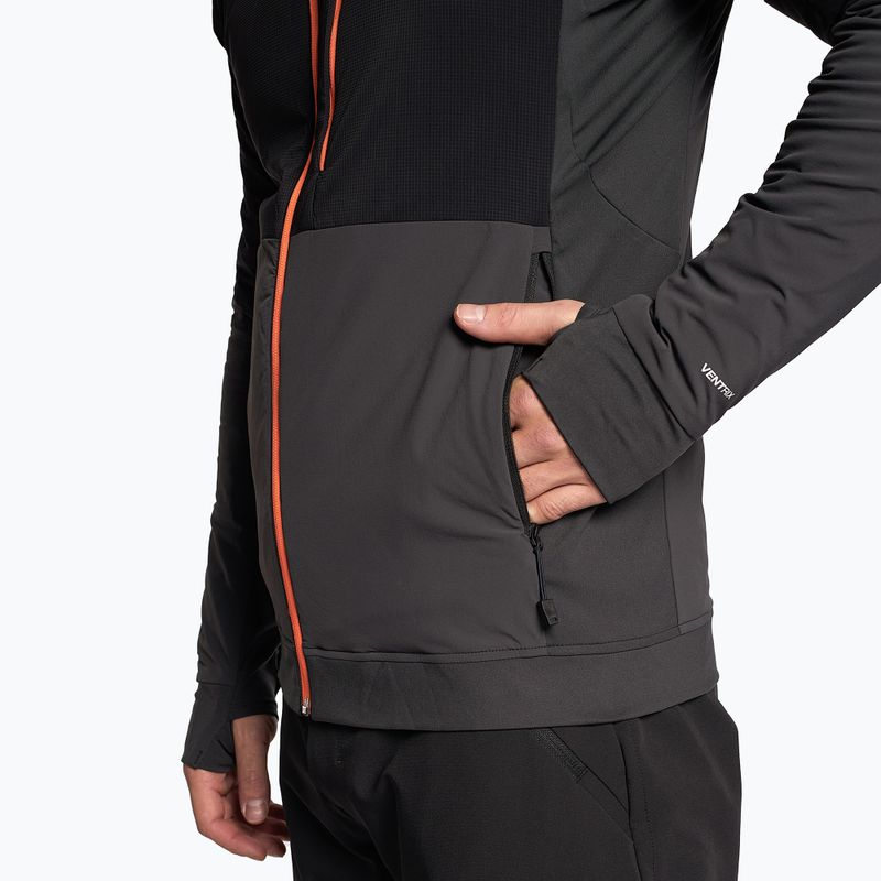 Jachetă de schi pentru bărbați The North Face Dawn Turn Hybrid Ventrix Hoodie asfalt gri/negru/portocaliu șocant 5