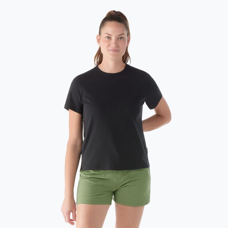 Tricou de trekking pentru femei Smartwool Perfect Crew Short Sleeve black