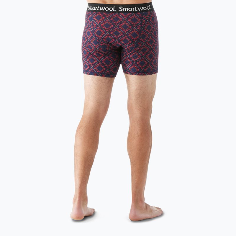 Boxeri termoactivi pentru bărbați Smartwool Merino Print Boxer Brief scarlet red 3