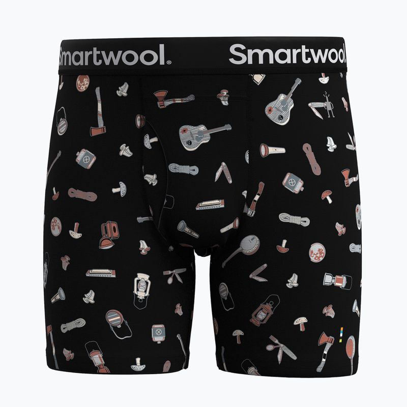 Boxeri termoactivi pentru bărbați Smartwool Merino Print Boxer Brief black gone camping 3