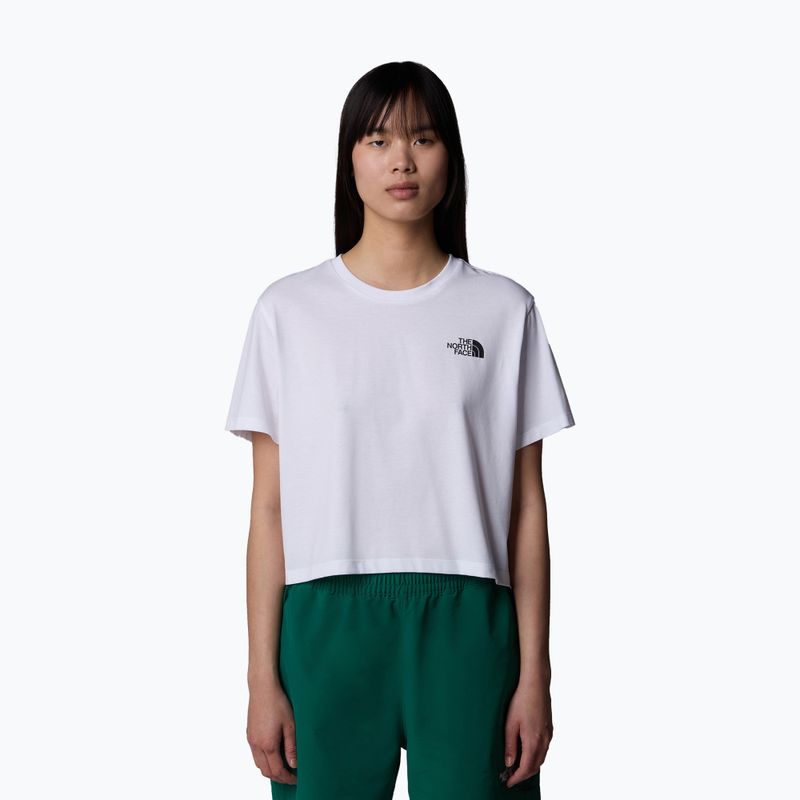 Tricou pentru femei The North Face Simple Dome Cropped Slim Tee tnf white