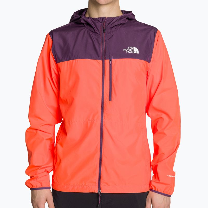 Jachetă de alergat pentru bărbați The North Face Higher Run Wind vivid flame/black currant purple