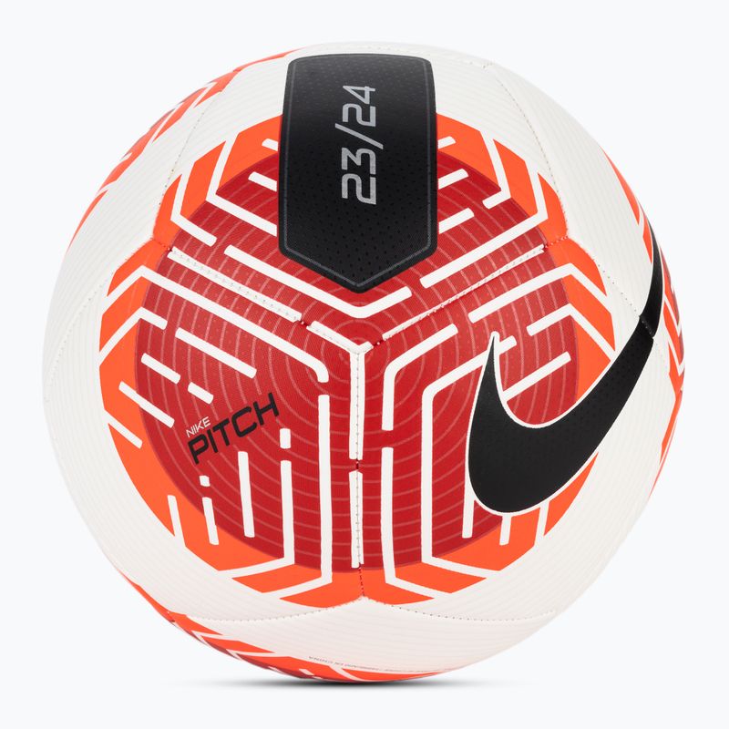 Minge de fotbal Nike Pitch white/black/bright crimson mărime 5