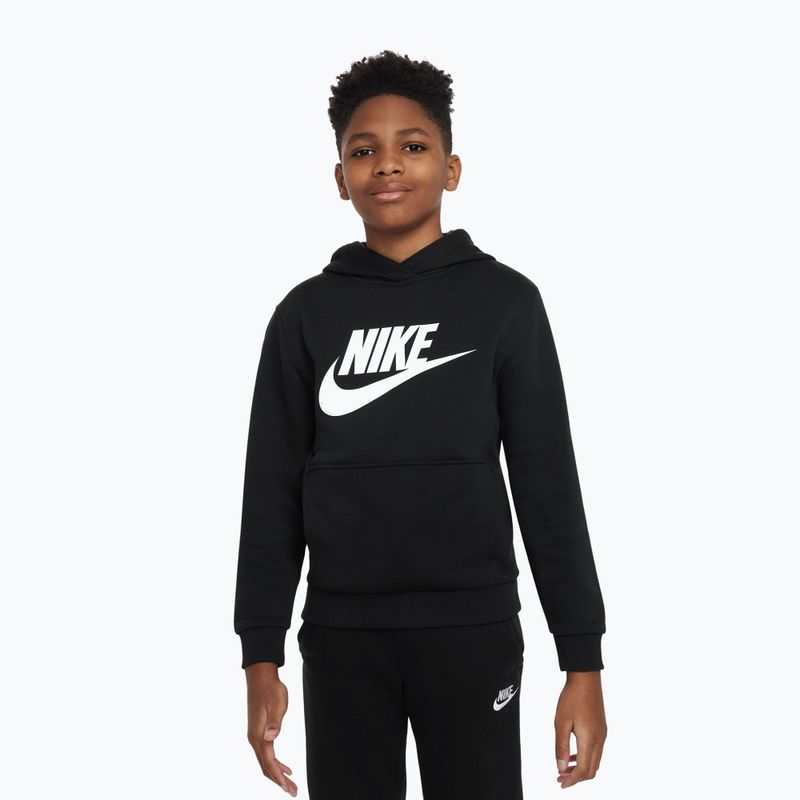 Hanorac pentru copii Nike Club Fleece negru/alb 5