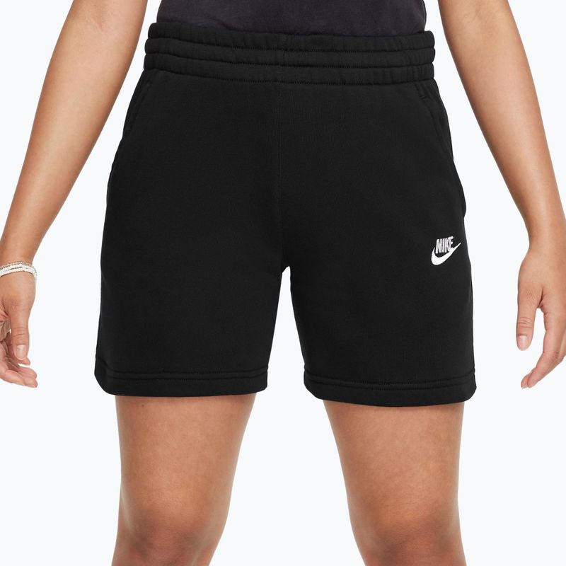Pantaloni scurți pentru copii Nike Sportswear Club Fleece negru/negru/alb 3