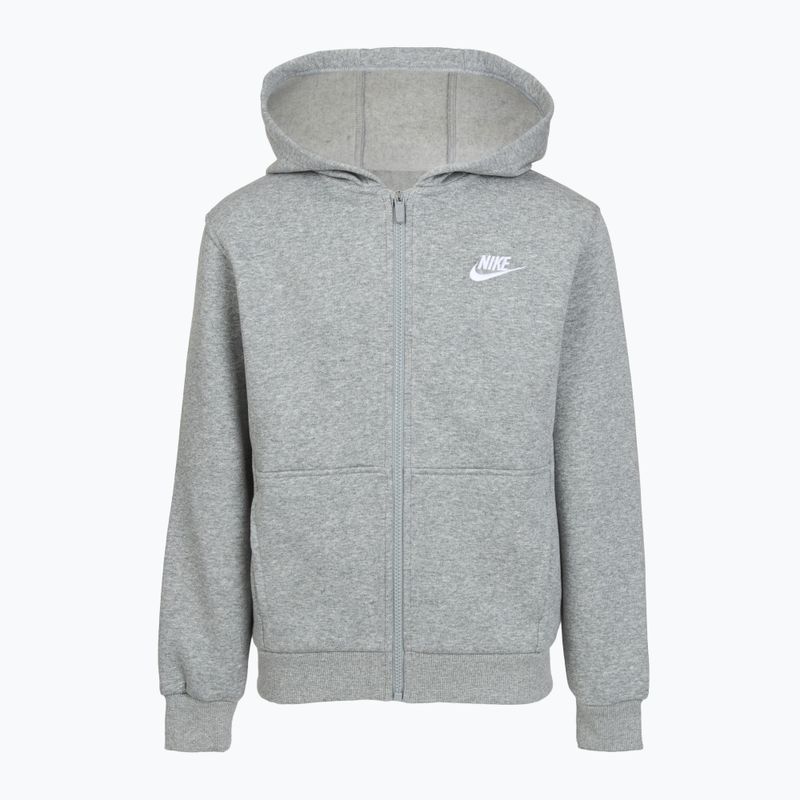 Bluză pentru copii Nike Sportswear Club Fleece dark grey heather/base grey/white