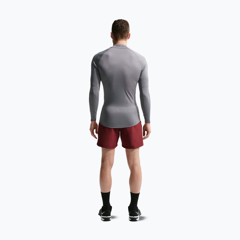 Longsleeve de antrenament pentru bărbați Nike Pro Dri-Fit Mock-Neck smoke grey/black 3