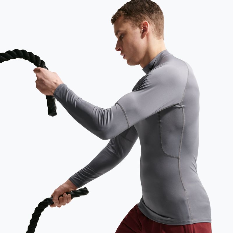 Longsleeve de antrenament pentru bărbați Nike Pro Dri-Fit Mock-Neck smoke grey/black 5