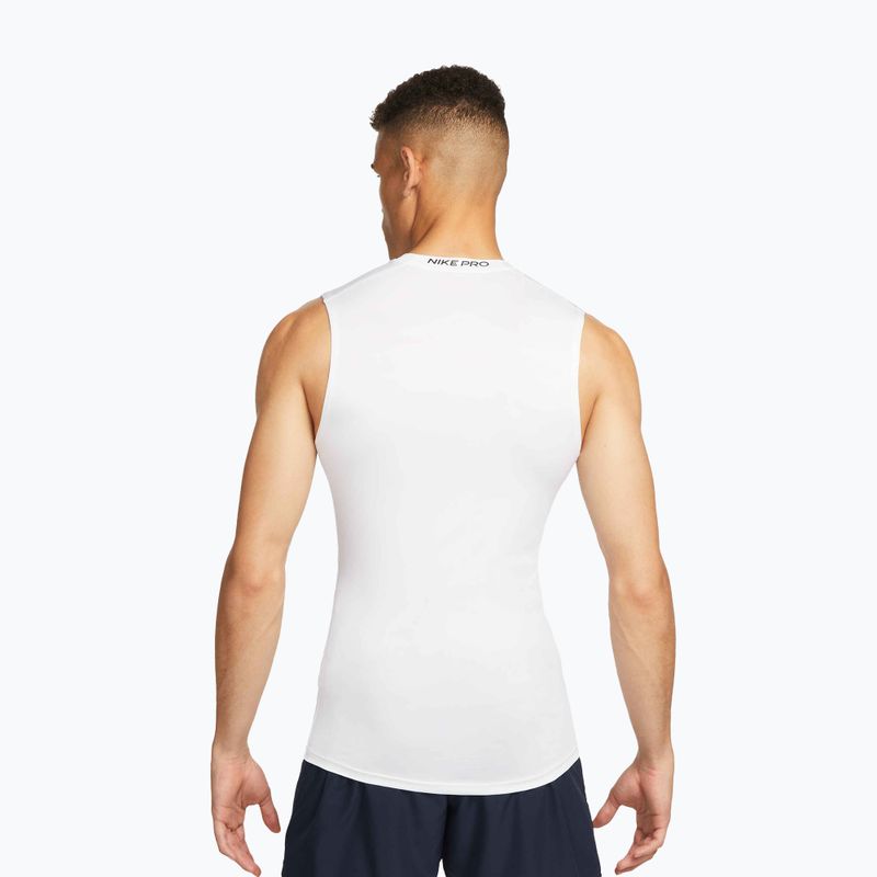 Tricou pentru bărbați Nike Pro Dri-Fit Tight Sleeveless Fitness white/black 3
