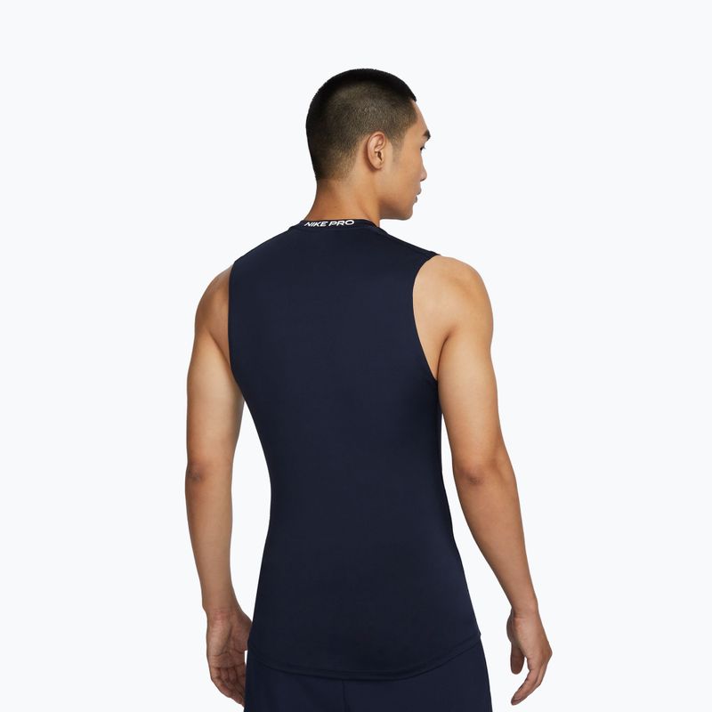 Tricou pentru bărbați Nike Pro Dri-Fit Tight fără mâneci Fitness obsidian/white 3