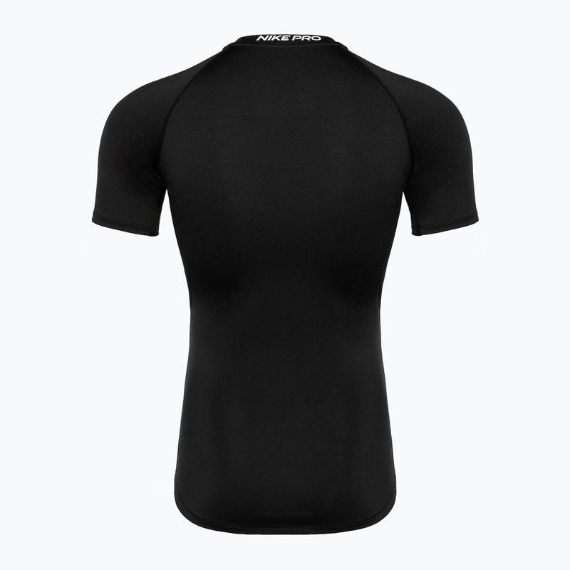 Tricou de antrenament pentru bărbați Nike Pro Dri-Fit Tight SS Fitness black/white 2