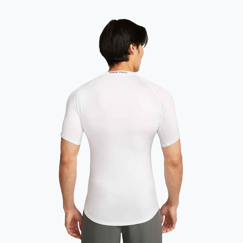 Tricou de antrenament pentru bărbați Nike Pro Dri-Fit Tight Fitness white/black 3