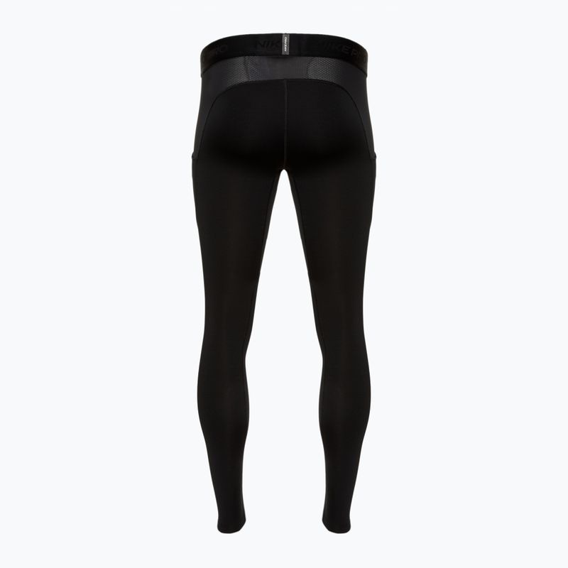Colanți de antrenament pentru bărbați Nike Pro Warm black/white 2