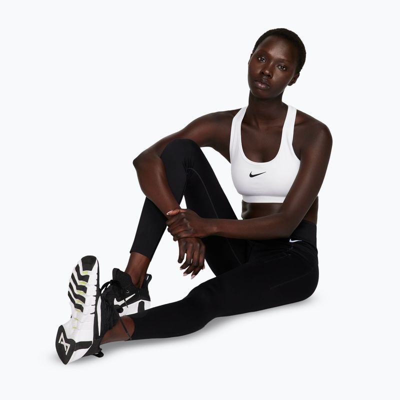 Sutien de antrenament Nike Swoosh Medium Support white/stone mauve/black 5