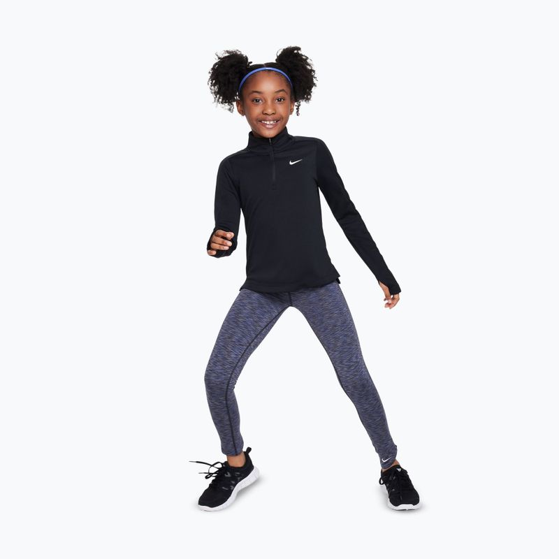 Bluză cu mânecă lungă de antrenament pentru copii Nike Dri-Fit 1/4 Zip black/white 2
