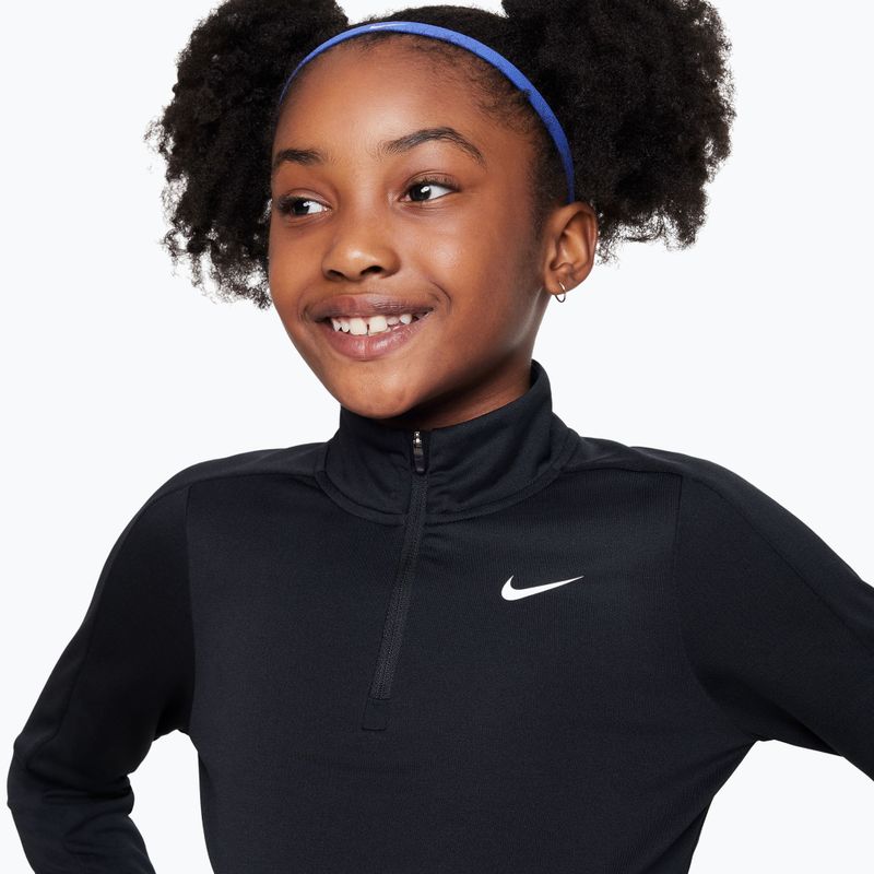 Bluză cu mânecă lungă de antrenament pentru copii Nike Dri-Fit 1/4 Zip black/white 4