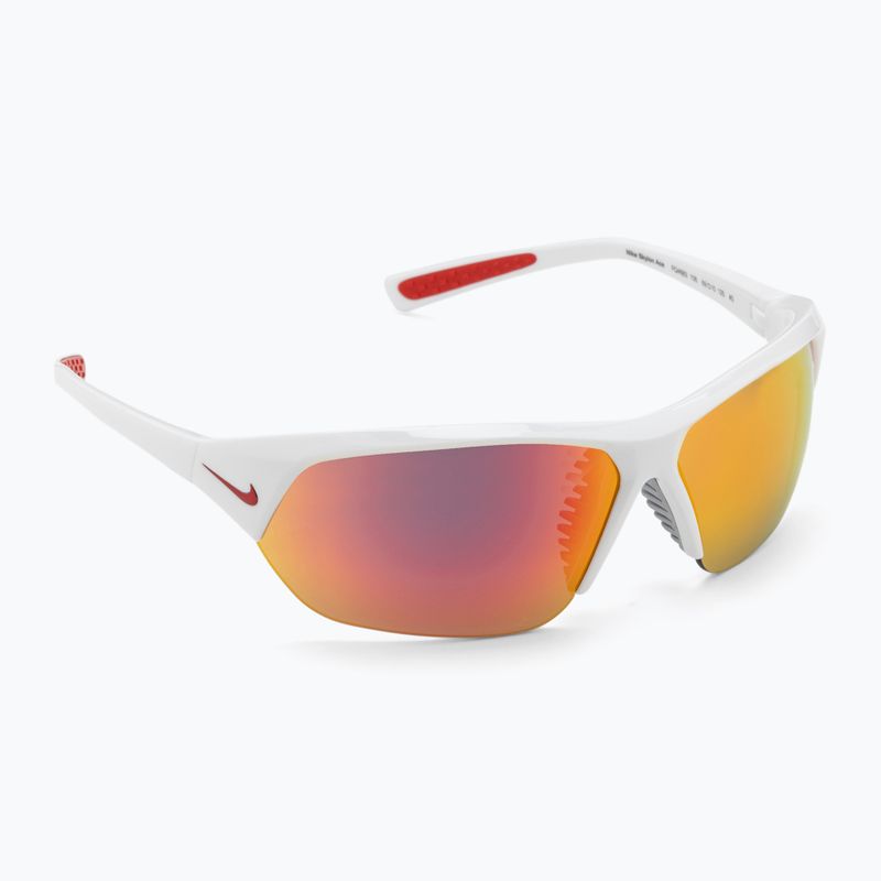 Ochelari de soare pentru bărbați Nike Skylon Ace alb/gri cu oglindă roșie