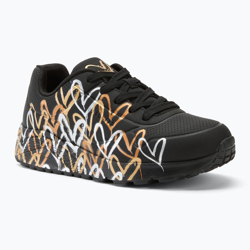 Încălțăminte pentru copii  SKECHERS JGoldcrown Uno Lite Metallic Love black/gold