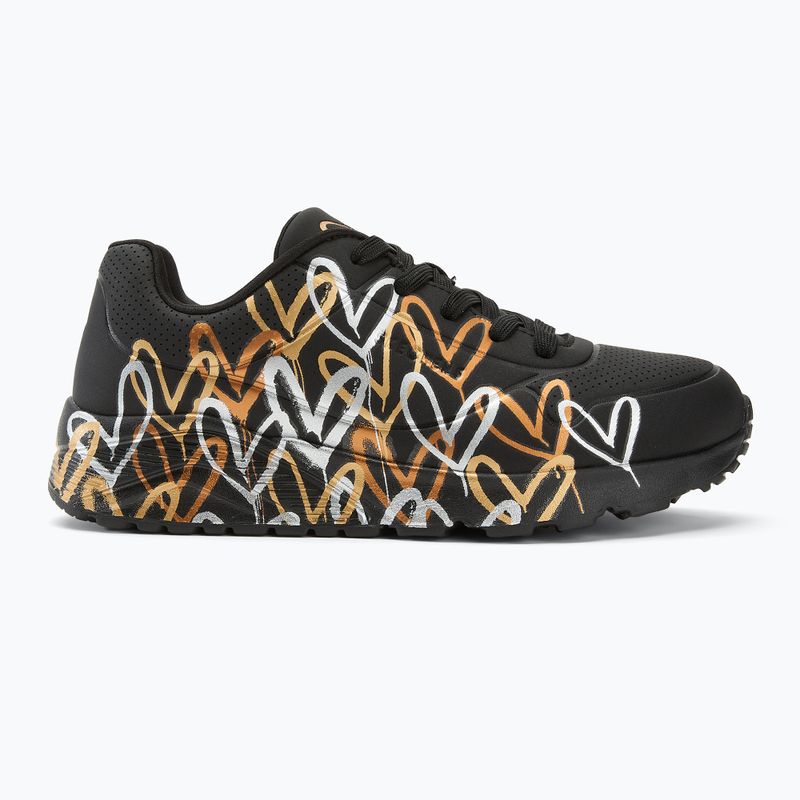 Încălțăminte pentru copii  SKECHERS JGoldcrown Uno Lite Metallic Love black/gold 2