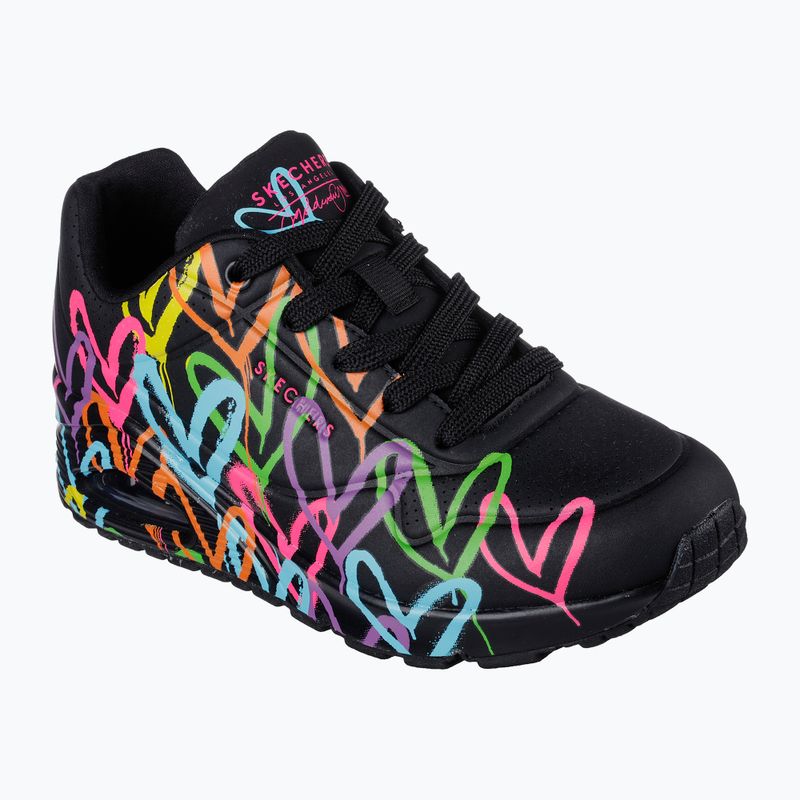 Încălțăminte pentru femei SKECHERS JGoldcrown Uno Highlight Love black/multicolor 8