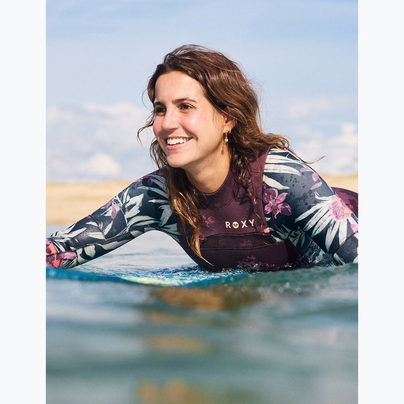 Costum de înot pentru femei ROXY 4/3 mm Swell Natural Front Zip black multi 9