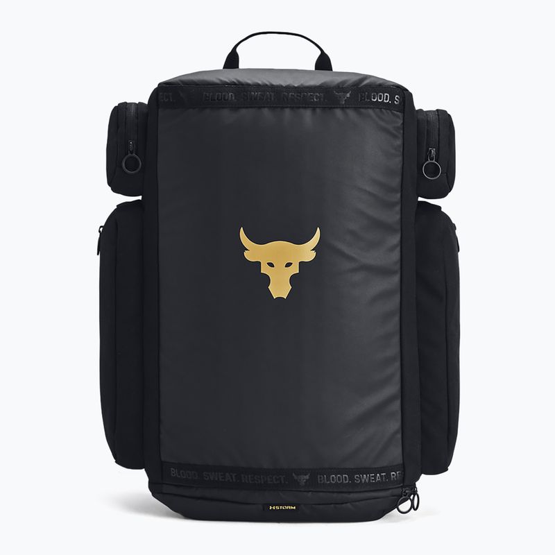 Rucsac de drumeție pentru bărbați Under Armour Project Rock negru/negru/aur metalizat pentru bărbați