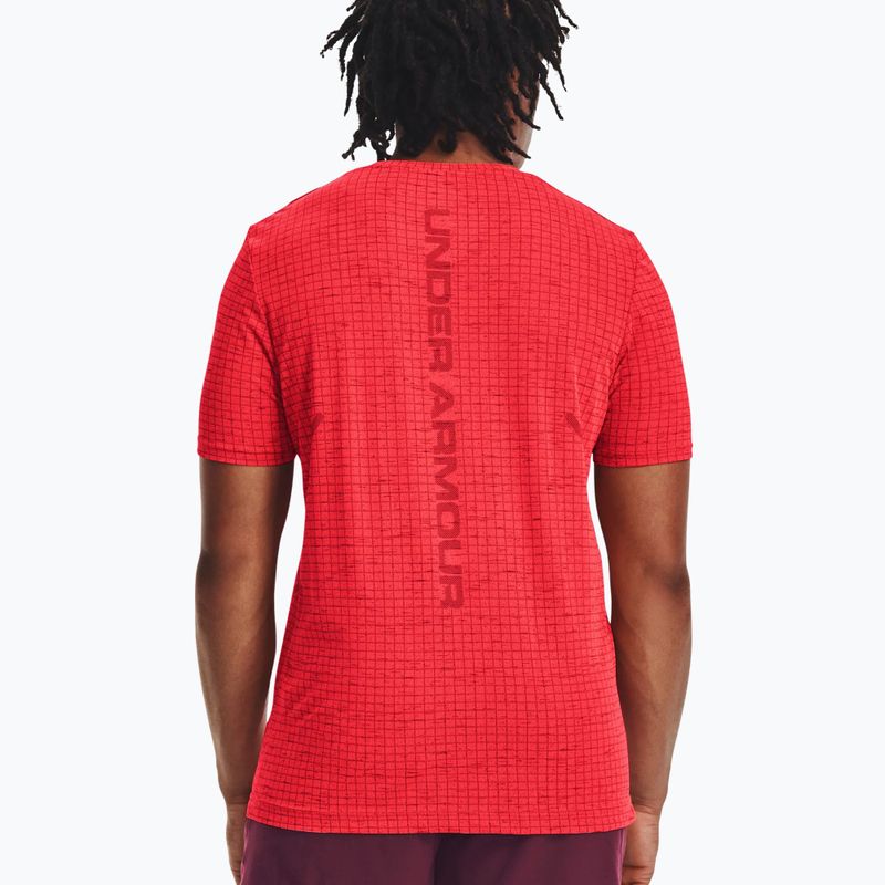 Tricou de antrenament Under Armour Seamless Grid beta/maroan închis pentru bărbați Under Armour Seamless Grid beta/maroan închis 2