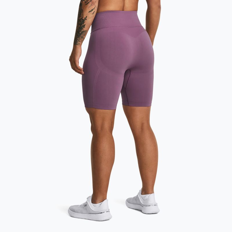 Pantaloni scurți de antrenament Under Armour Train Seamless pentru femei, violet brumăros/alb 3