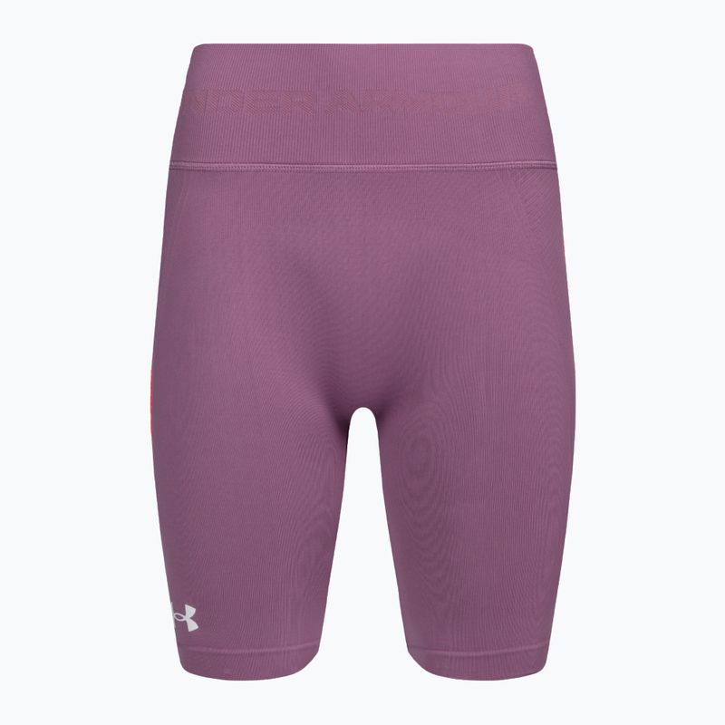 Pantaloni scurți de antrenament Under Armour Train Seamless pentru femei, violet brumăros/alb 5