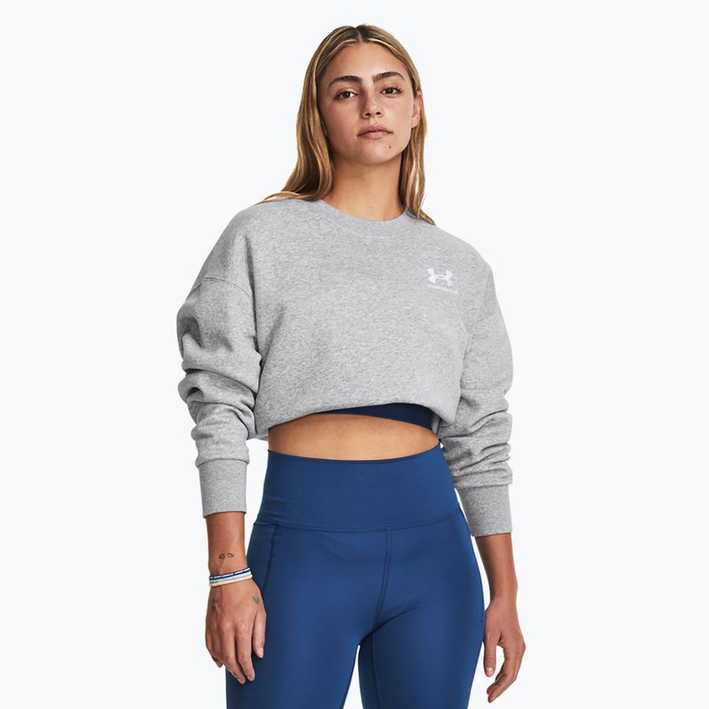 Bluză pentru femei Under Armour Icon Fleece Crew mod gray light heather/white 6