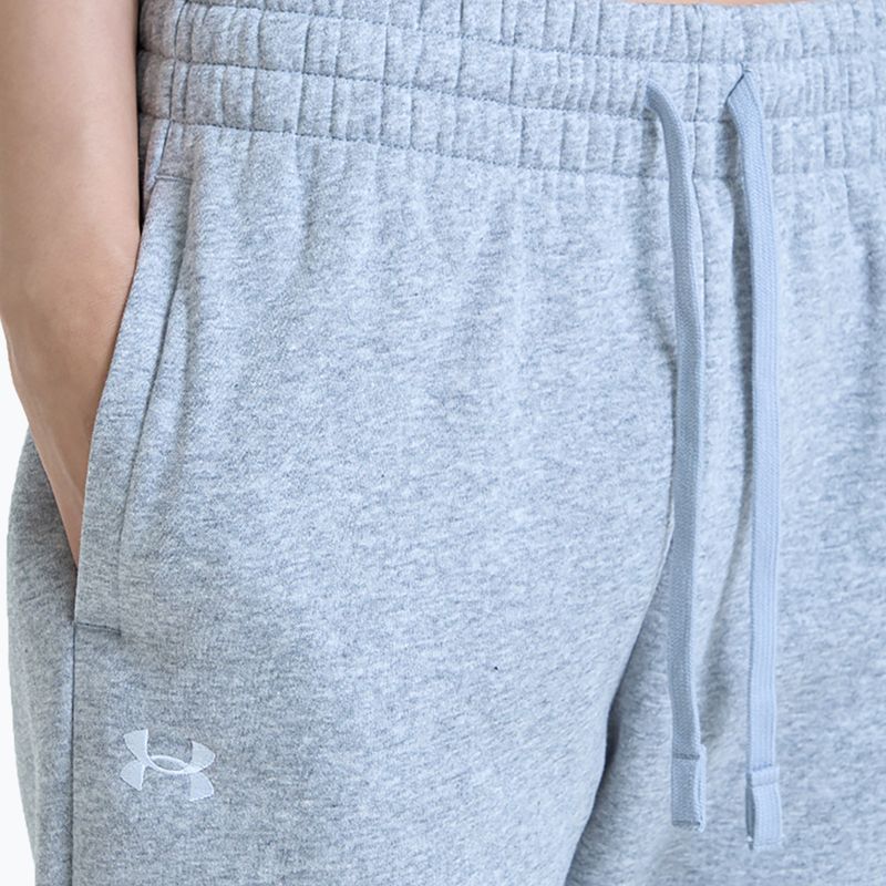 Pantaloni pentru femei Under Armour Rival Fleece Joggers mod gray light heather/white 6