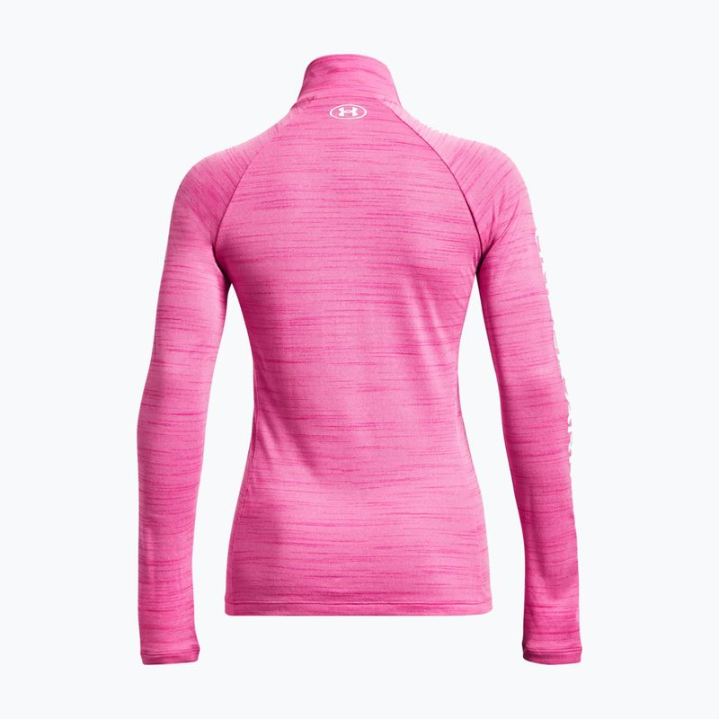 Tricou cu 1/2 fermoar Evolved Core Tech Tech 1/2 Zip pentru femei Under Armour roz rebel/alb 6