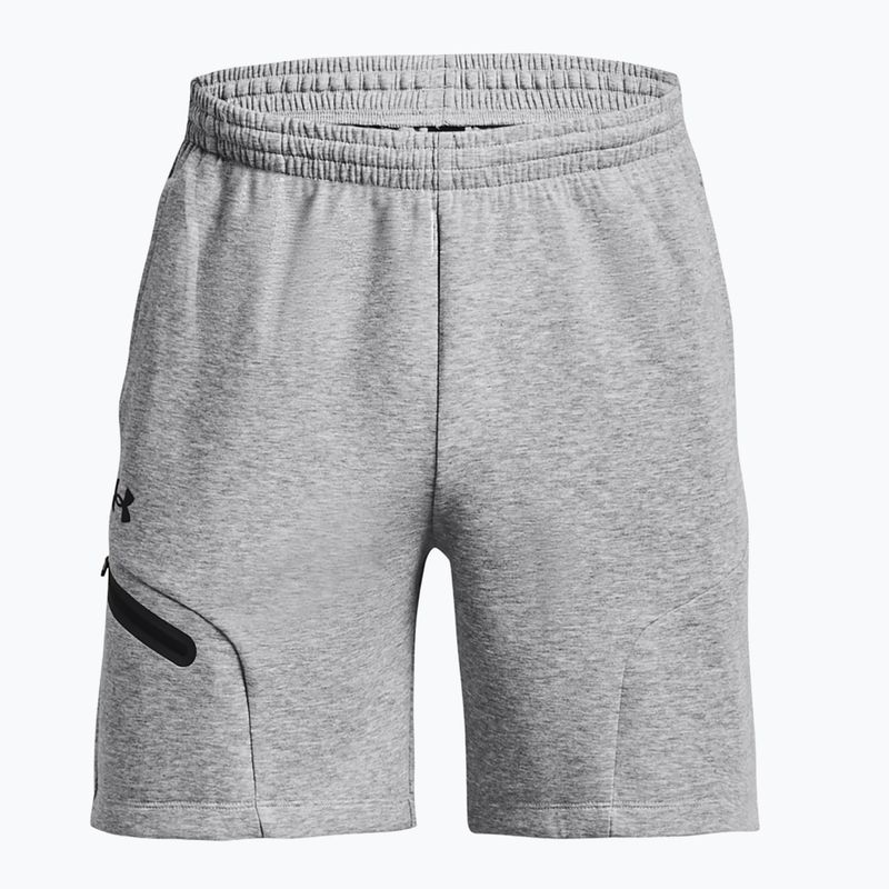 Pantaloni scurți de antrenament pentru bărbați Under Armour Unstoppable Fleece mod gray/black 5