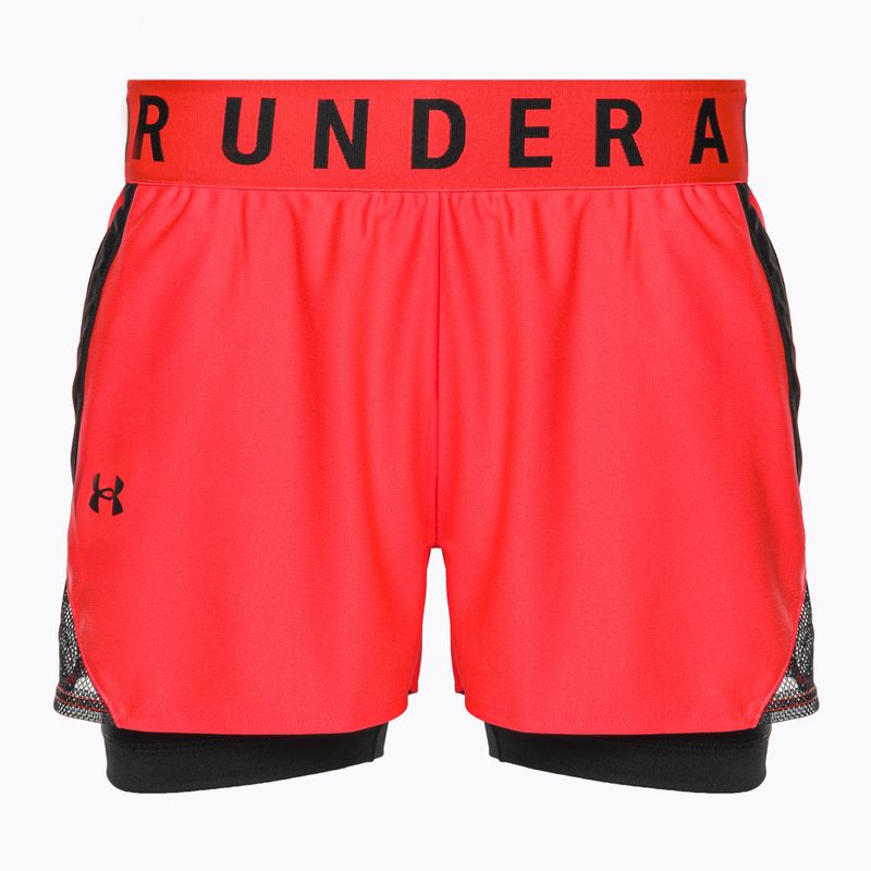 Pantaloni scurți de antrenament pentru femei Under Armour Play Up 2-In-1 beta/negru/negru pentru femei