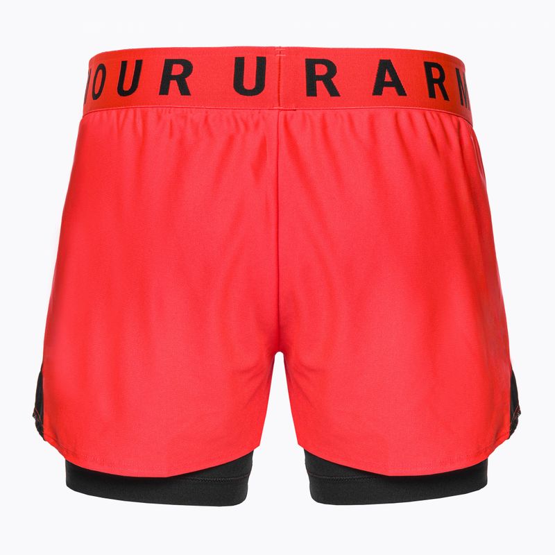 Pantaloni scurți de antrenament pentru femei Under Armour Play Up 2-In-1 beta/negru/negru pentru femei