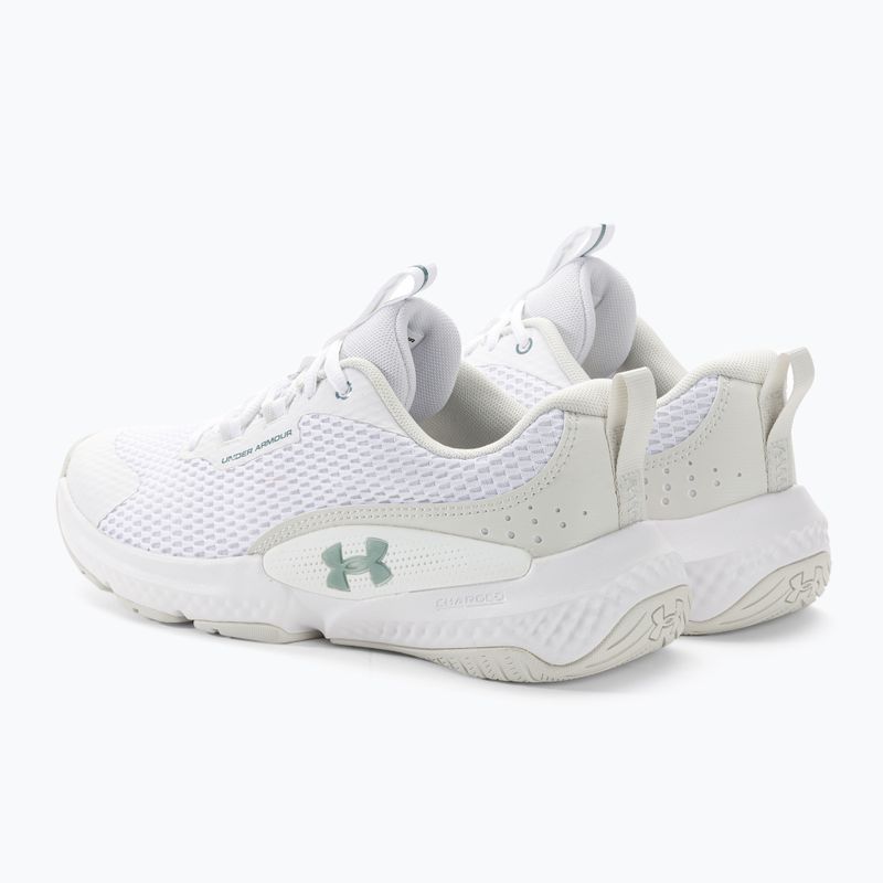 Pantofi de antrenament pentru femei Under Armour W Dynamic Select alb / alb argilă / verde metalic grit 3