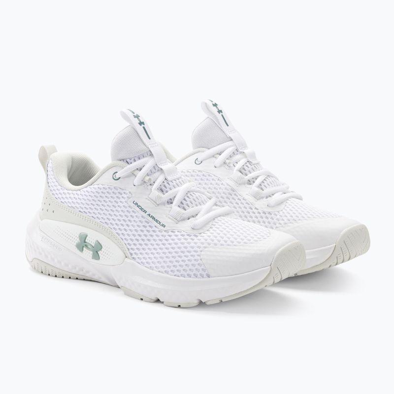 Pantofi de antrenament pentru femei Under Armour W Dynamic Select alb / alb argilă / verde metalic grit 4