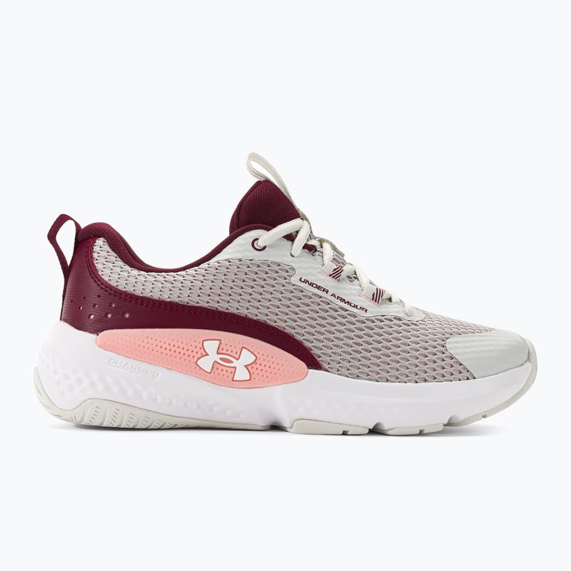 Pantofi de antrenament pentru femei Under Armour W Dynamic Select alb argilă/roșu închis/alb/alb 2