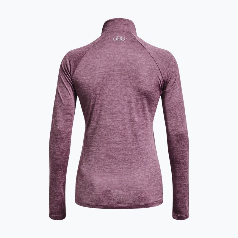 Tricou Under Armour Tech 1/2 Zip pentru femei - Twist misty purple/fresh orchid/metallic silver 5