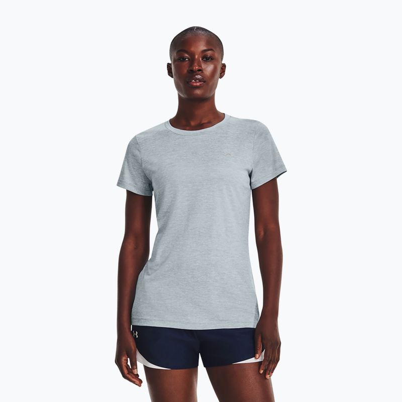 Under Armour Tech SSC tricou de antrenament pentru femei, albastru port/gravel/argintiu metalic