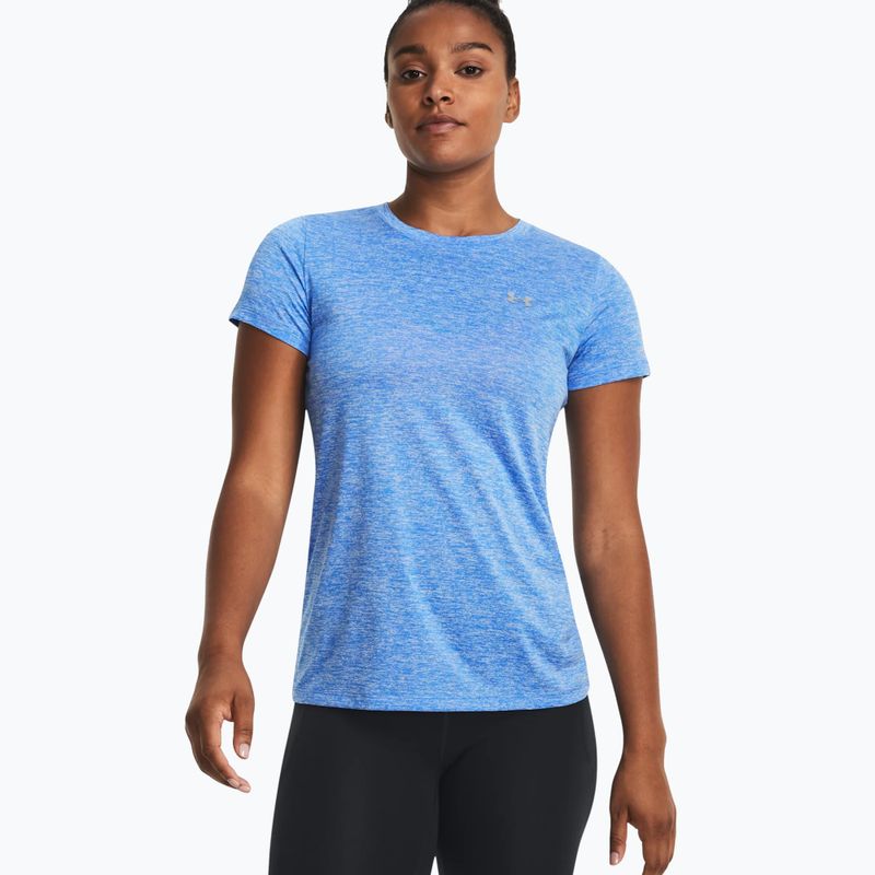 Under Armour Tech SSC tricou de antrenament pentru femei apă/alb/argintiu metalic
