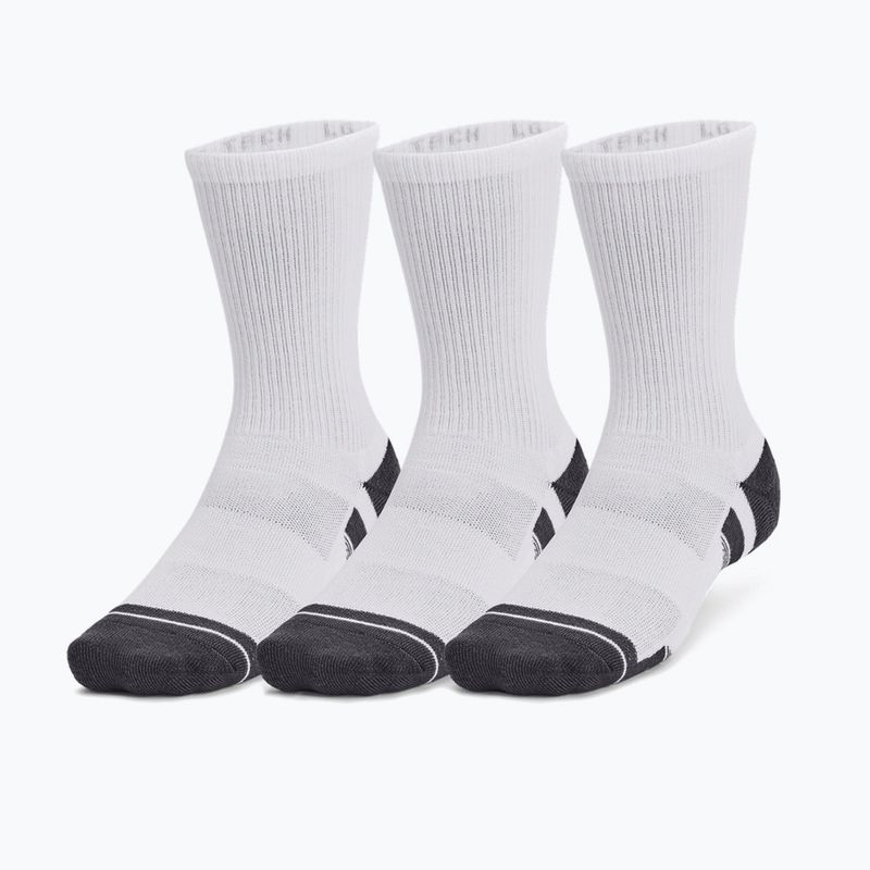Under Armour Performance Tech 3pk șosete de echipaj alb/alb/jet gri