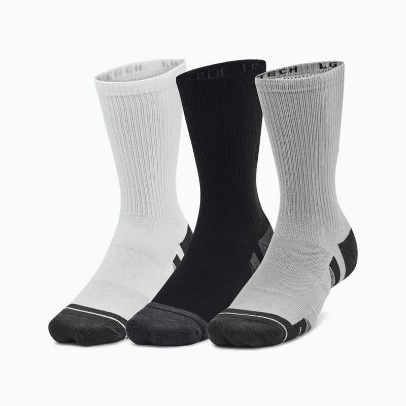 Under Armour Performance Tech 3pk 3pk Crew mod șosete gri/alb/jet gri 10