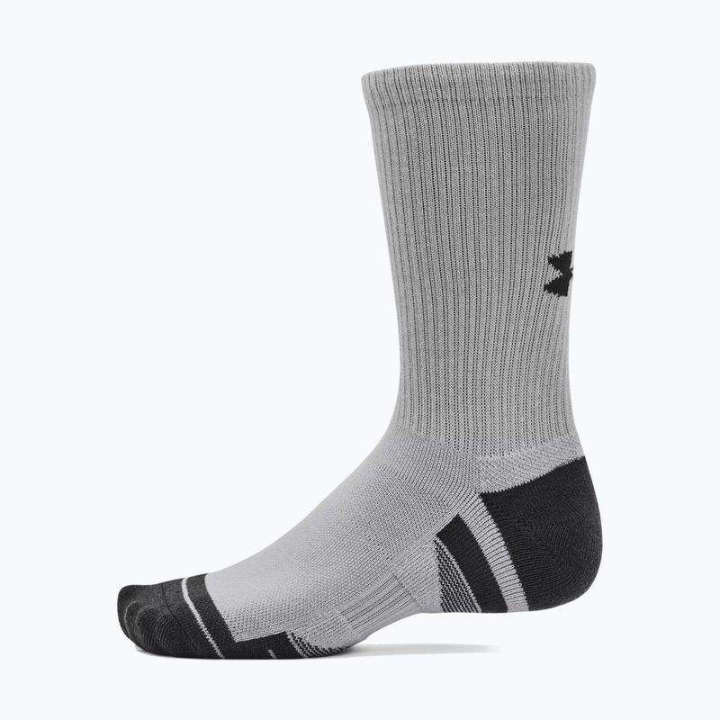 Under Armour Performance Tech 3pk 3pk Crew mod șosete gri/alb/jet gri 12