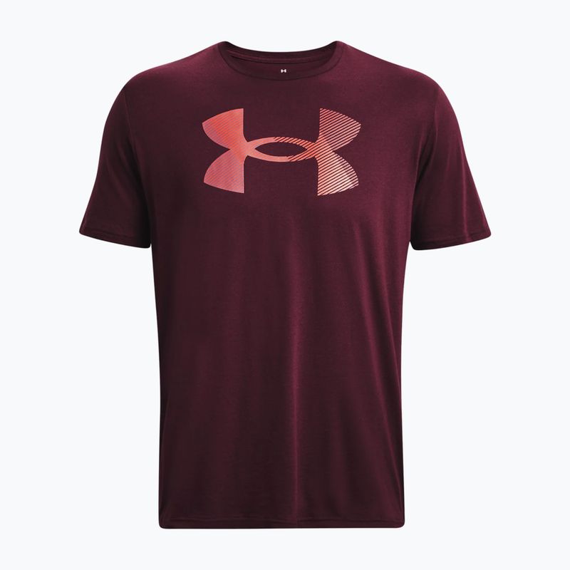 Tricou Under Armour Big Logo Fill pentru bărbați maro închis/violet închis/roșu închis/roșu vișiniu 4