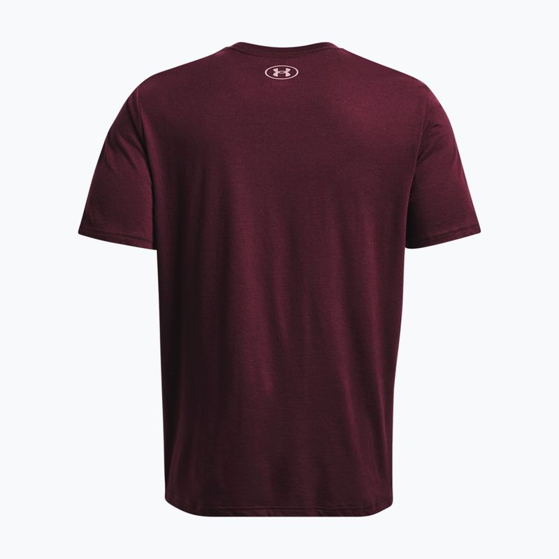 Tricou Under Armour Big Logo Fill pentru bărbați maro închis/violet închis/roșu închis/roșu vișiniu 5