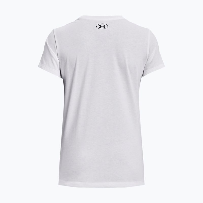 Tricou Under Armour Sportstyle LC pentru femei, alb/negru