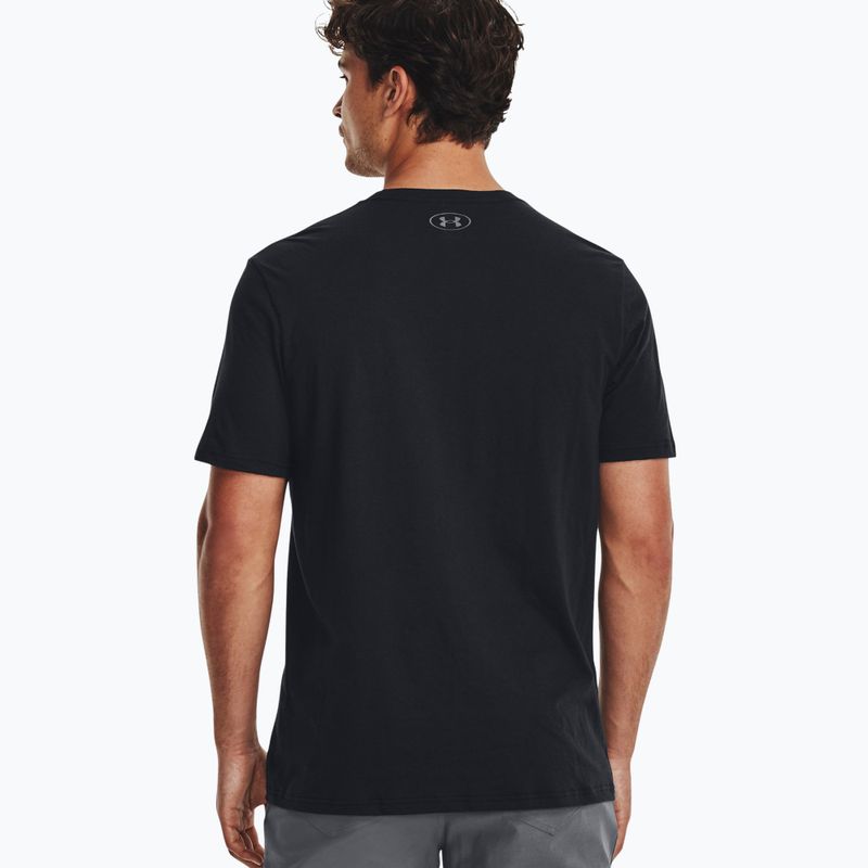 Tricou Under Armour Big Logo Fill pentru bărbați, negru/gri/galben/halo gri 2